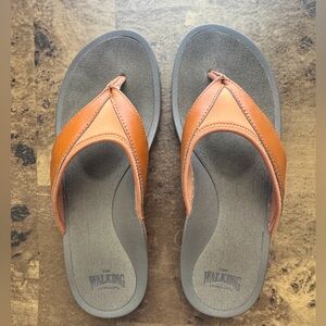 Abeo Balboa Sandals - Carmel Brown with Metatarsal Support - Size 7.5